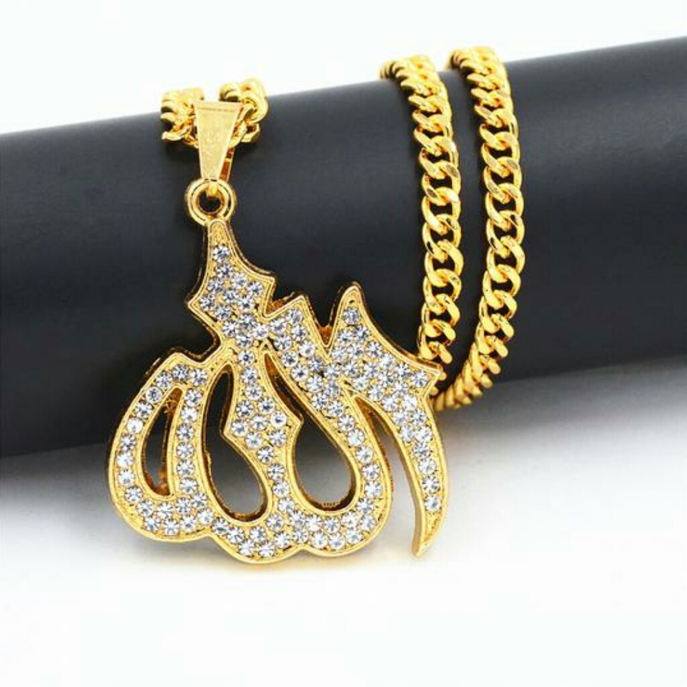 Allah Necklace Muslim Jewelry Gold Diamond Chain